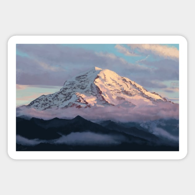 Mountain painting Sticker by DmitryD